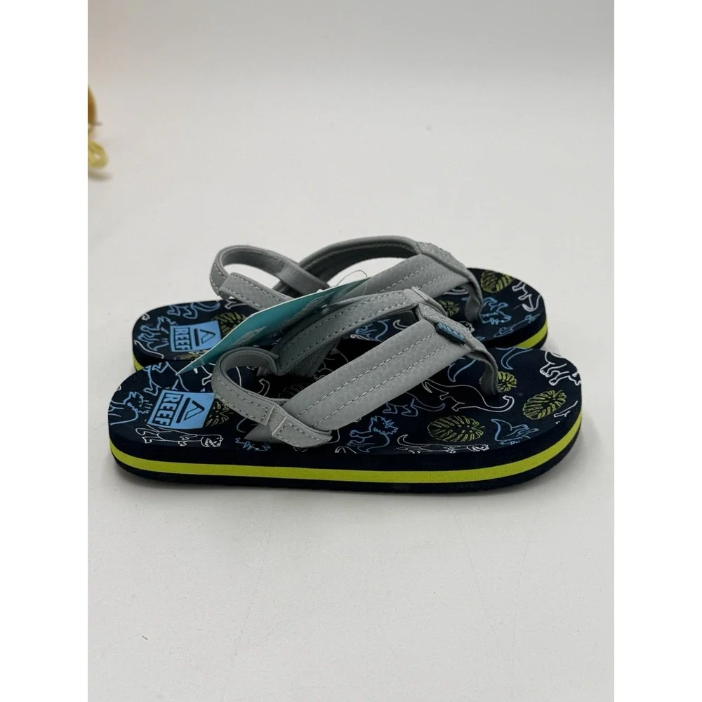 Reef Toddler Little Ahi Water Friendly Dino Flip Flop Boys Girls Size 11 New